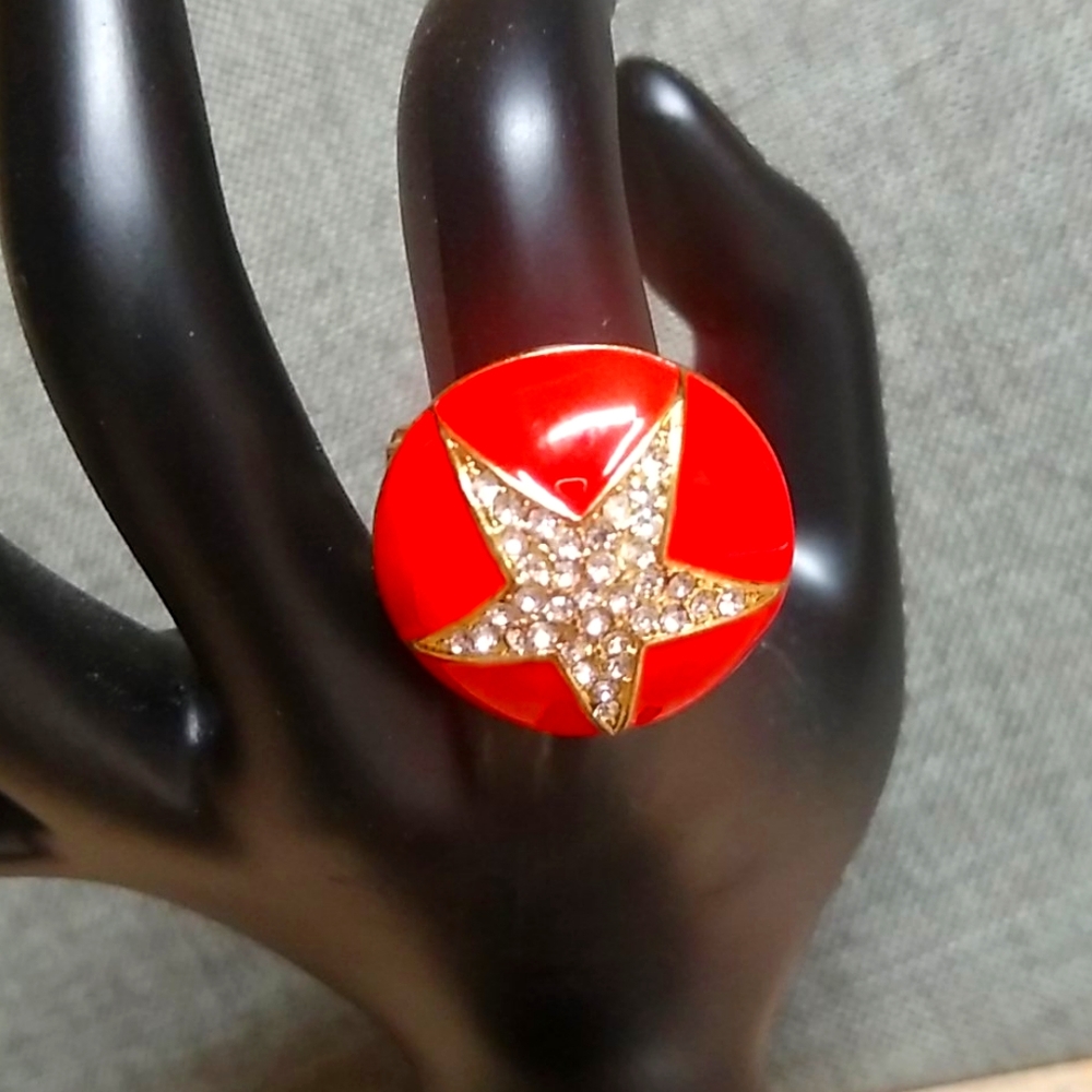 😻 3 For $15 Diamante Star Bling Free Style Ring